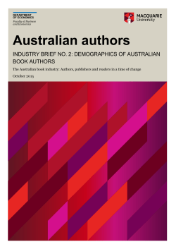 Demographics of Australian Book Authors