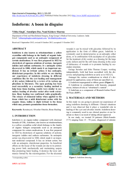 Iodoform: A boon in disguise