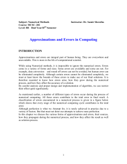 Approximations and Errors in Computing