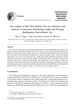 The impact of the USA Patriot Act on collection and