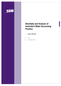 Stocktake and Analysis of Australia`s Water Accounting Practice