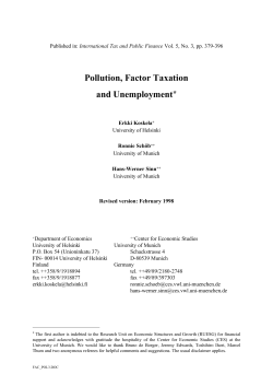 Pollution, Factor Taxation and Unemployment*