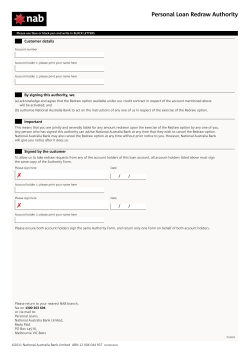 Personal Loan Redraw Authority