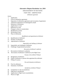Alternative Dispute Resolution Act, 2010