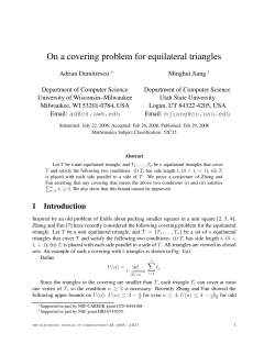 On a covering problem for equilateral triangles