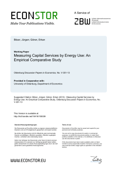 Measuring Capital Services by Energy Use