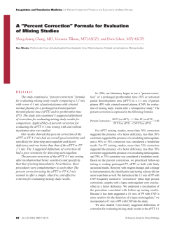 A &ldquo;Percent Correction&rdquo; Formula for Evaluation of Mixing Studies