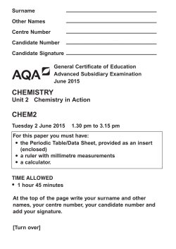 A-level Chemistry Modified question paper Unit 02