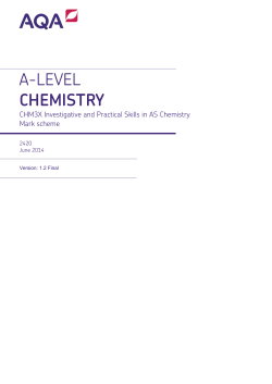 A-level Chemistry Mark scheme Unit 03X - EMPA June 2014
