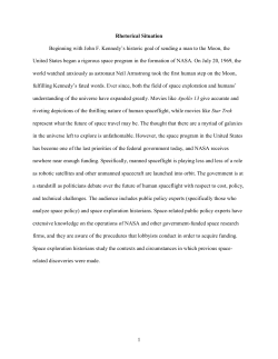 1 Rhetorical Situation Beginning with John F. Kennedy`s historic