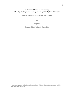 The Psychology and Management of Workplace Diversity