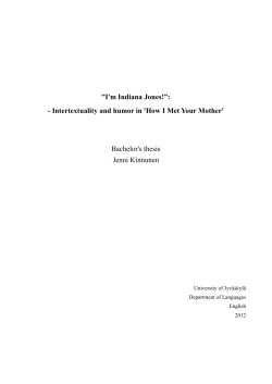 Intertextuality and humor in `How I Met Your Mother`