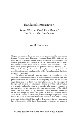 Kant and the Concept of Race