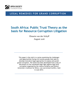 South Africa: Public Trust Theory as the basis for Resource