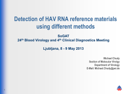 Detection of HAV RNA reference materials using different methods