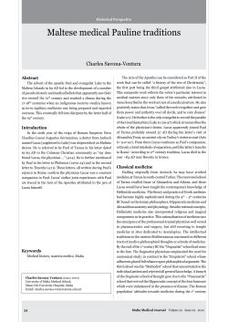 Maltese medical Pauline traditions (PDF Available)