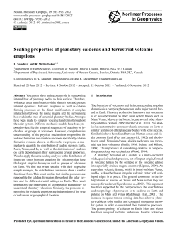 Scaling properties of planetary calderas and terrestrial volcanic