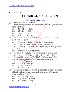 8 chapter chemical equilibrium text book exercise
