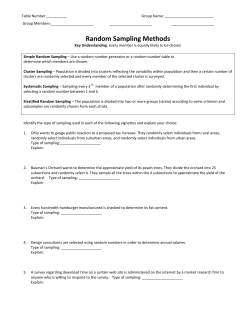 Random Sampling Methods