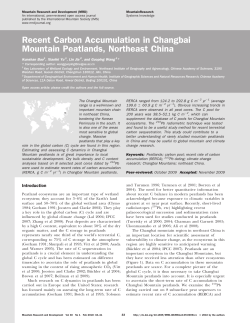 Recent Carbon Accumulation in Changbai Mountain Peatlands