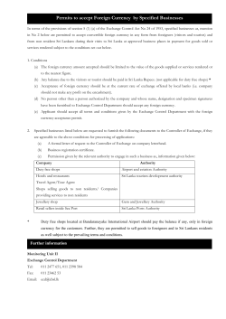Permits to accept Foreign Currency by Specified Businesses