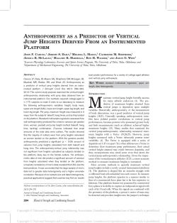 anthropometry as a predictor of vertical jump heights derived from