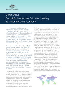 Communiqu&eacute; - Australian Education International