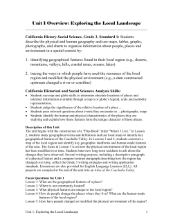 Unit 1 Exploring the Local Landscape: The Coachella Valley