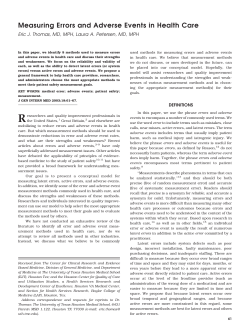 Measuring Errors and Adverse Events in Health Care - ics