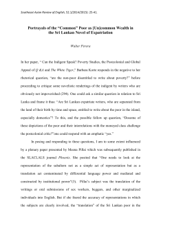 Poor as [Un]common Wealth in the Sri Lankan Novel - E