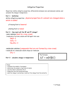 Note Sheet Colligative Properties