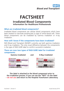 22451 Irradiated Blood Factsheet