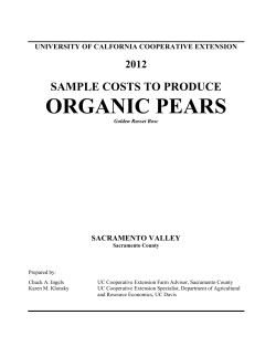 Sample costs to produce organic pears