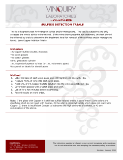 SULFIDE DETECTION TRIALS
