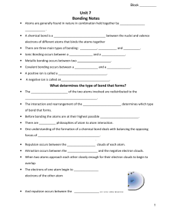 Unit 7 Bonding Notes