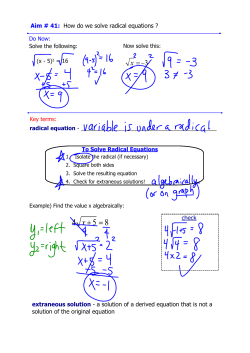 Aim # 41:ааHow do we solve radical equations ? extraneous