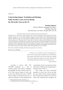 Constructing Images, Translation and Ideology. Pablo Neruda`s