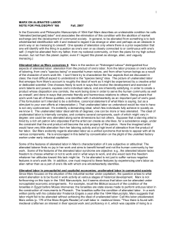 Marx on alienated labor