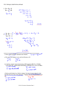 2x + 3y = 11 1. 5x – y = –15 – 6y + 8 = –x