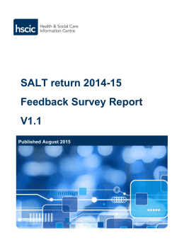 SALT return 2014-15 Feedback Survey Report V1.1