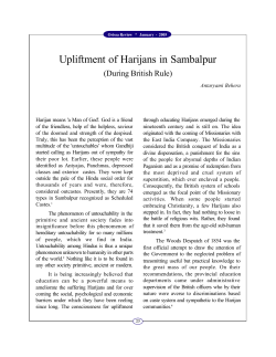 Upliftment of Harijans in Sambalpur