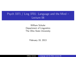 Psych 3371 / Ling 3701: Language and the Mind &ndash; Lecture 06
