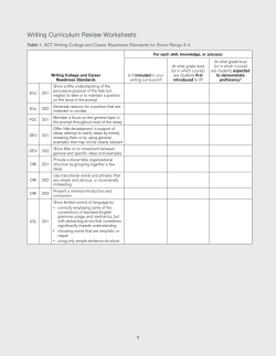 ACT Writing Curriculum Review Worksheets