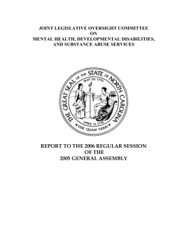 Mental Health, Developmental Disabilities, and Substance Abuse