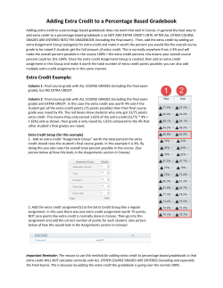 Adding Extra Credit to a Percentage Based Gradebook