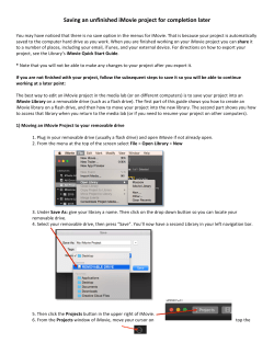 Saving an unfinished iMovie project for completion later