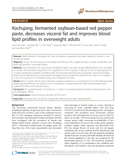 Kochujang, fermented soybean-based red pepper paste, decreases