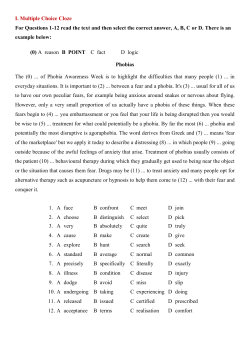 I. Multiple Choice Cloze For Questions 1-12 read the text