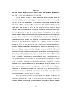 CHAPTER-9 FACTORS BEHIND THE AGRICULTURAL