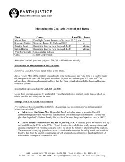 Massachusetts Coal Ash Disposal and Reuse